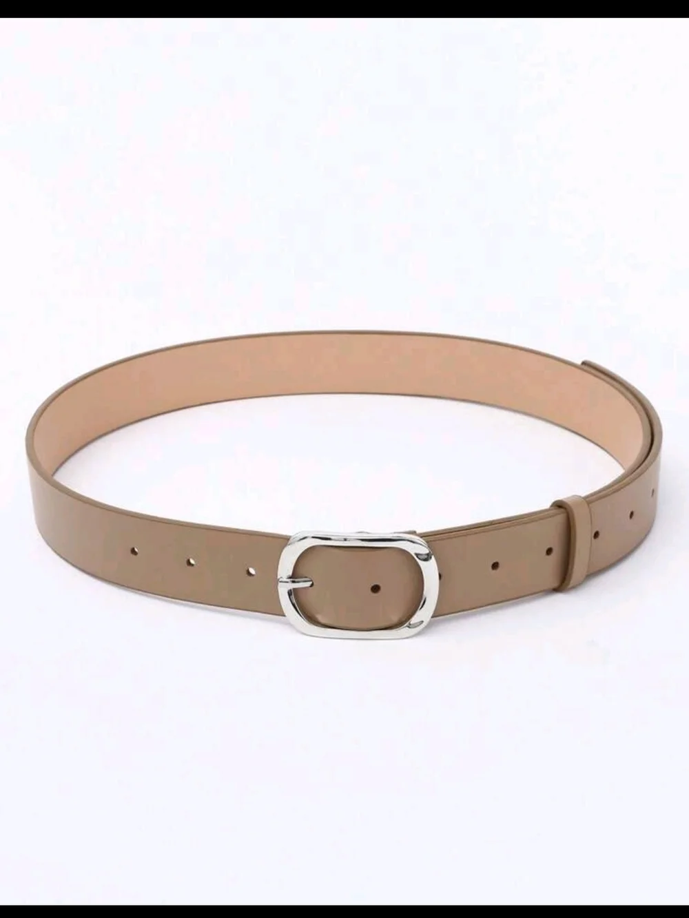 Ladies Smooth Tan Belt with Silver Buckle